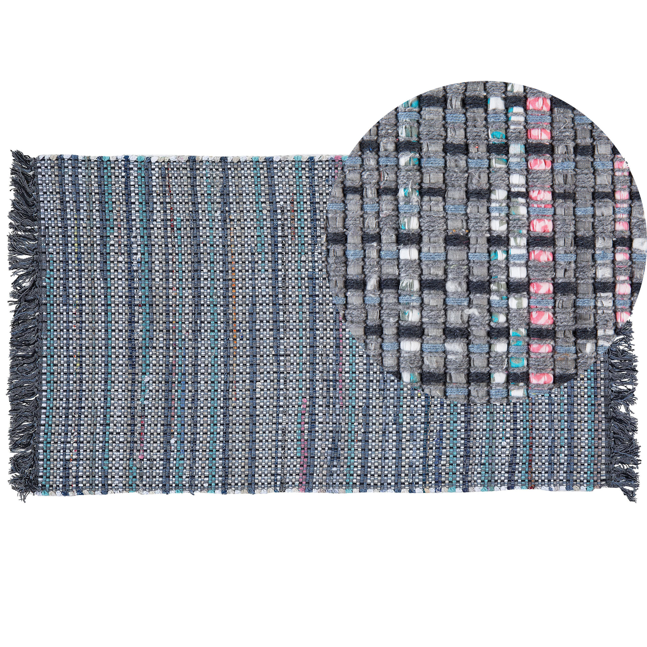 TEPPICH geflochten Besni 150/80 cm - Grau, Textil (80/150cm) - Beliani