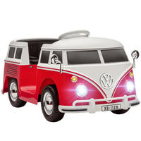ELEKTROAUTO DE-06274 Volkswagen T1 lizenziert mit MP3 und Doppelmotor Rot - Rot, Kunststoff/Metall (89/49/41.5cm) - ComfortXL