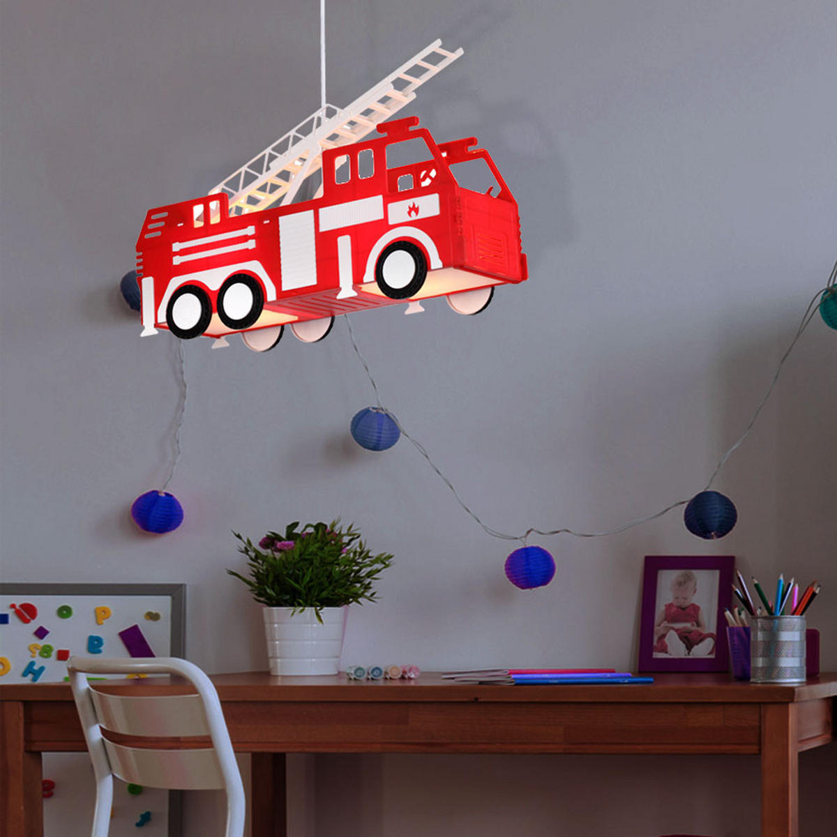 LED HÄNGELEUCHTE Kunststoff Rot KITA - Rot, Kunststoff (43/13.5/28cm) - Globo Lighting