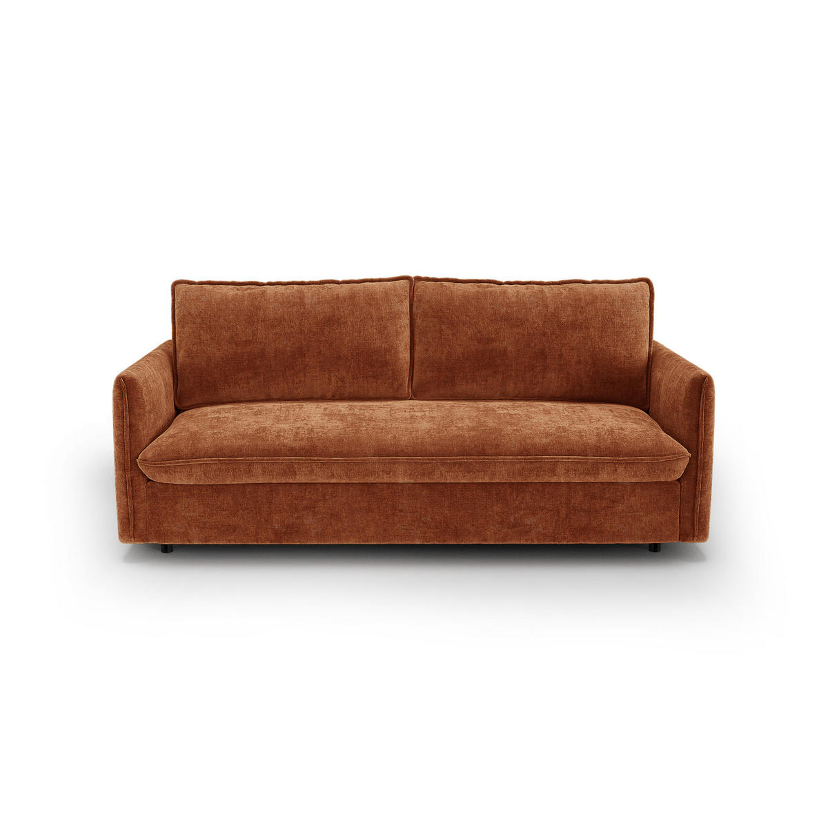 SCHLAFSOFA Express AVA Geprägter Samt Terrakotta 178cm - Dunkelorange/Terracotta, Textil (178/78/100cm) - Premium Interiors