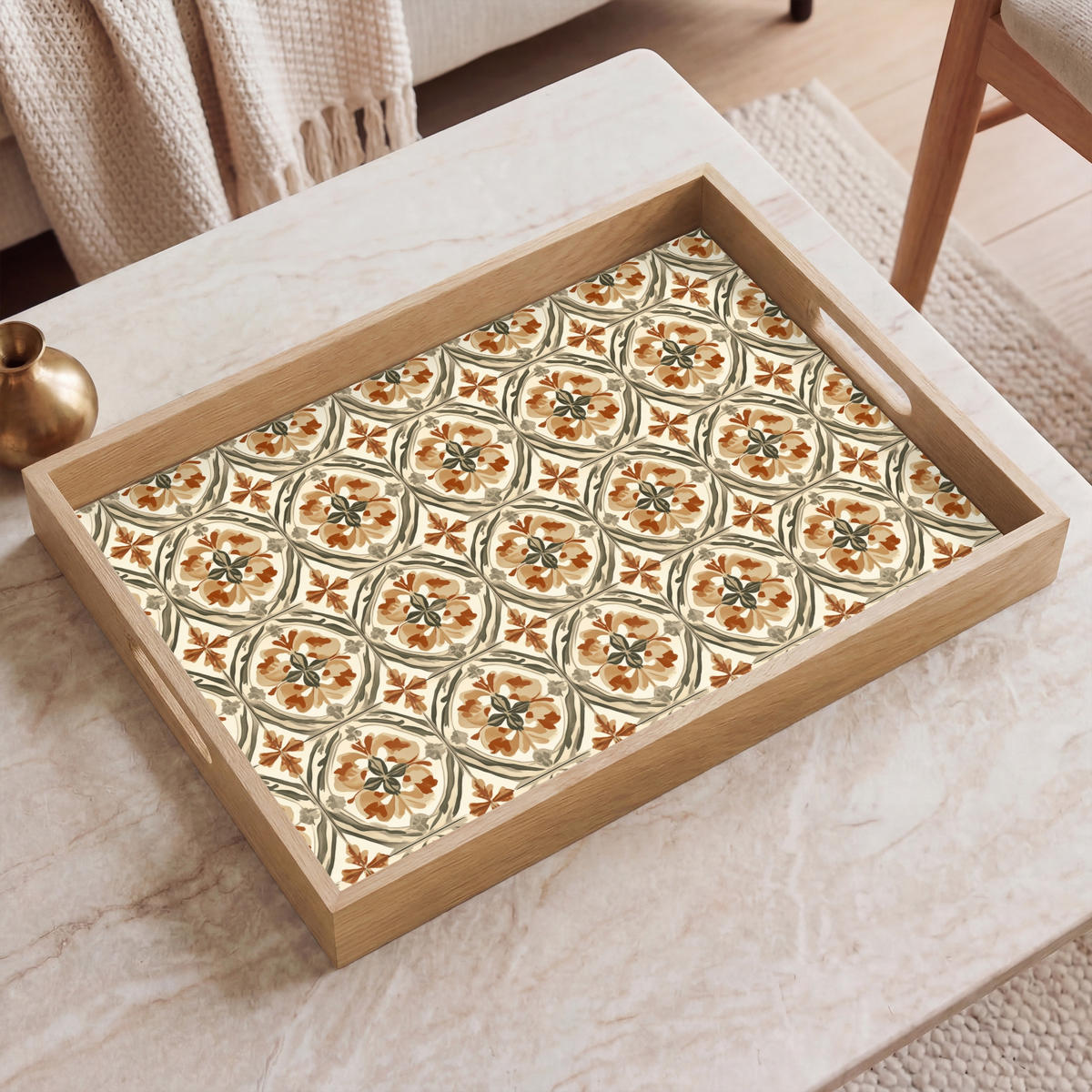 TABLETT - Elegant - antik - farbenfroh - 50x35 cm - Multicolor, Holz (50/5/5cm) - OnlyWow