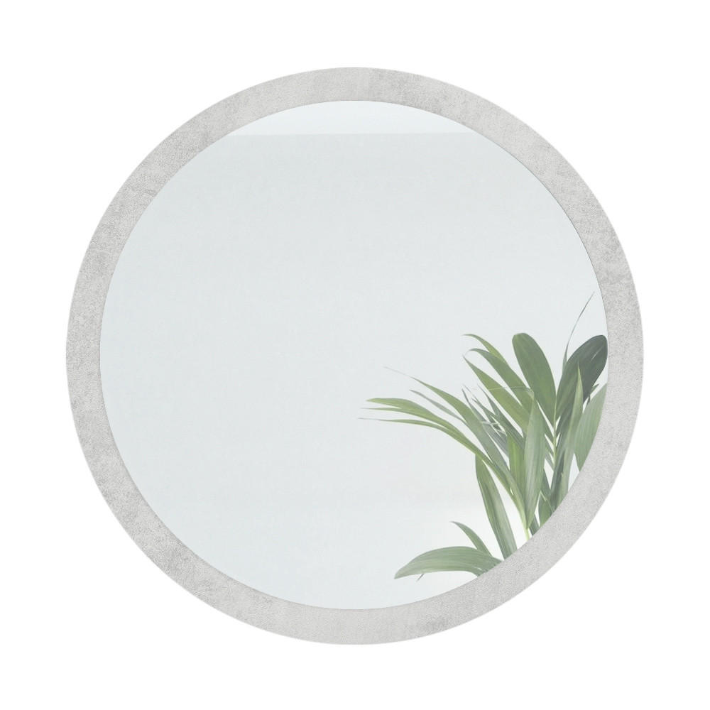 SPIEGEL Globe Beton Oxid Optik - Hellgrau, Holzwerkstoff (80/80/2cm) - Vladon