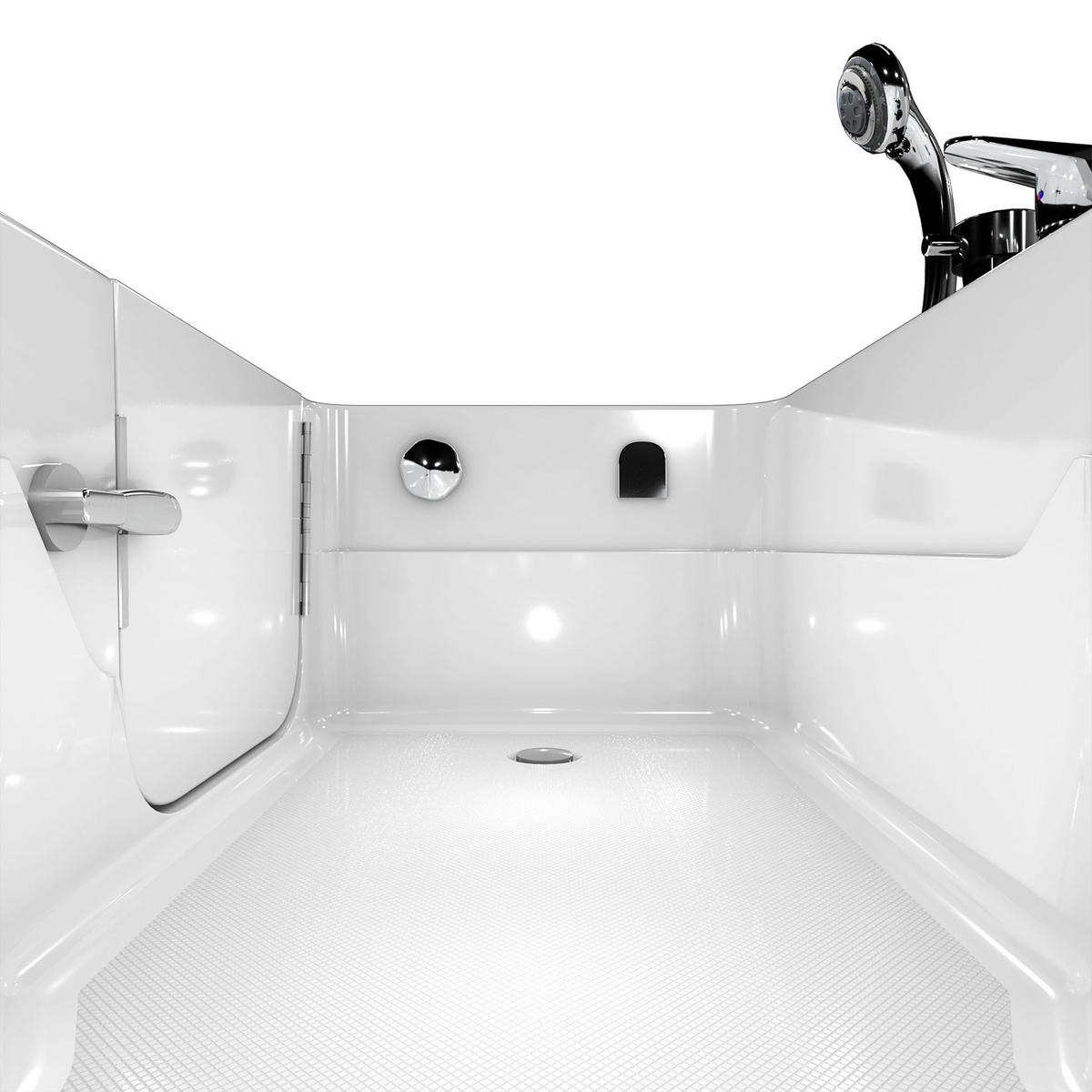 SENIORENWANNE mit Tür S17-EH-R 75x150cm - Weiß, Glas/Kunststoff (150/54/75cm) - AcquaVapore by Sandra Jentho