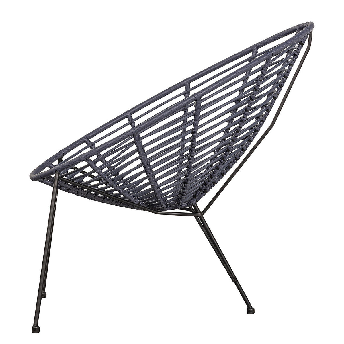 GARTENSESSEL - 2er-Set - Metall / Polyethylen - Blaugrau, Kunststoff/Metall (72/88/81cm) - home24