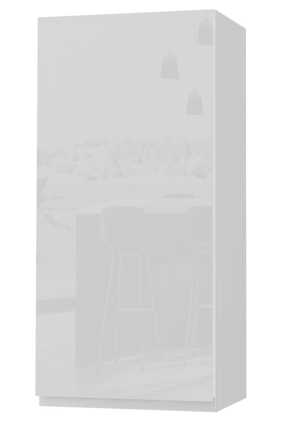 HÄNGESCHRANK Florence W4/45 Weiß / RAL 9003 signalweiß HG 45 / 32,5 / 96cm - Türanschlag rechts - Weiß Hochglanz/Weiß, Holz/Holzwerkstoff (45/96/32.5cm) - Feldmann-Wohnen