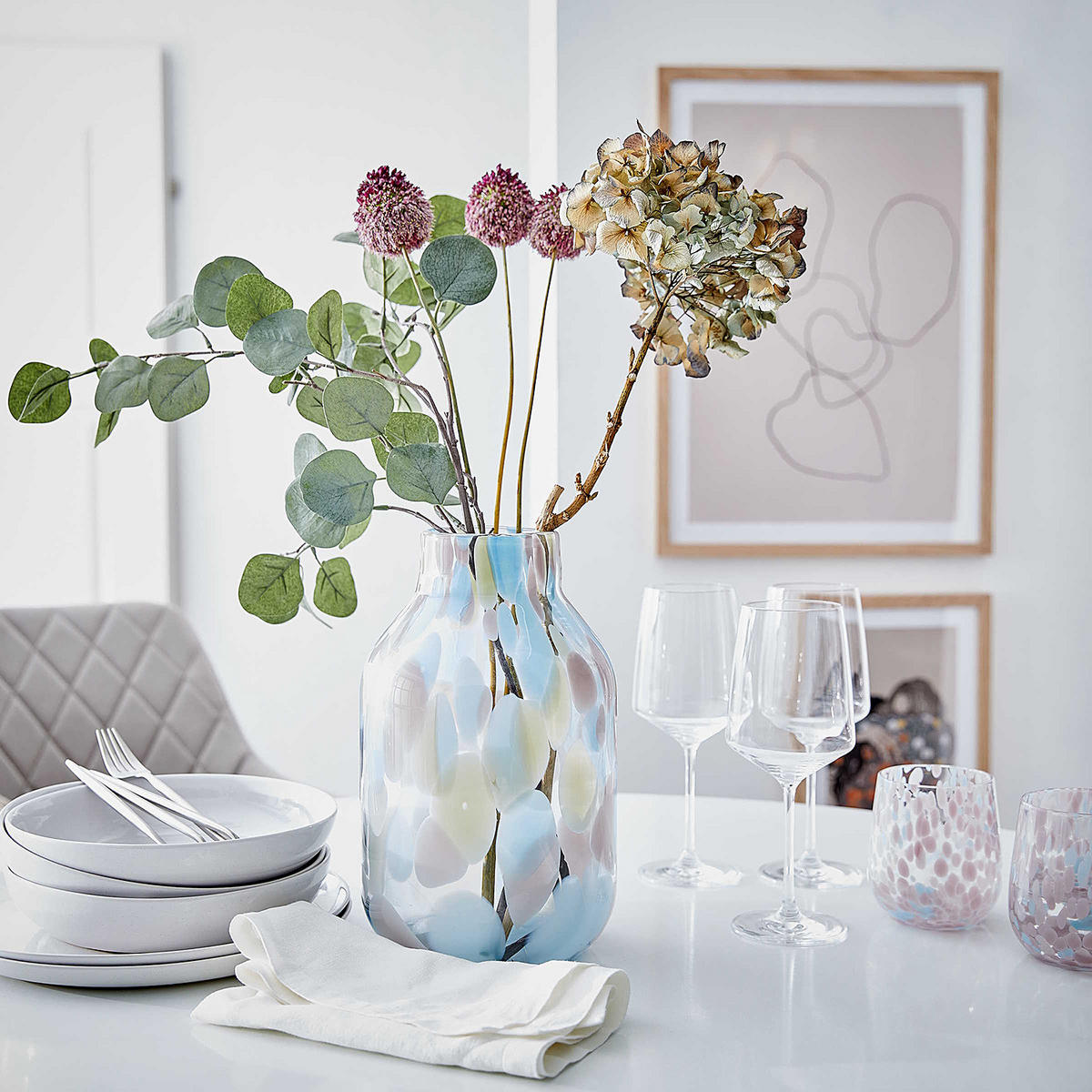 VASE Confetti - Hellblau, Glas (28cm) - Butlers