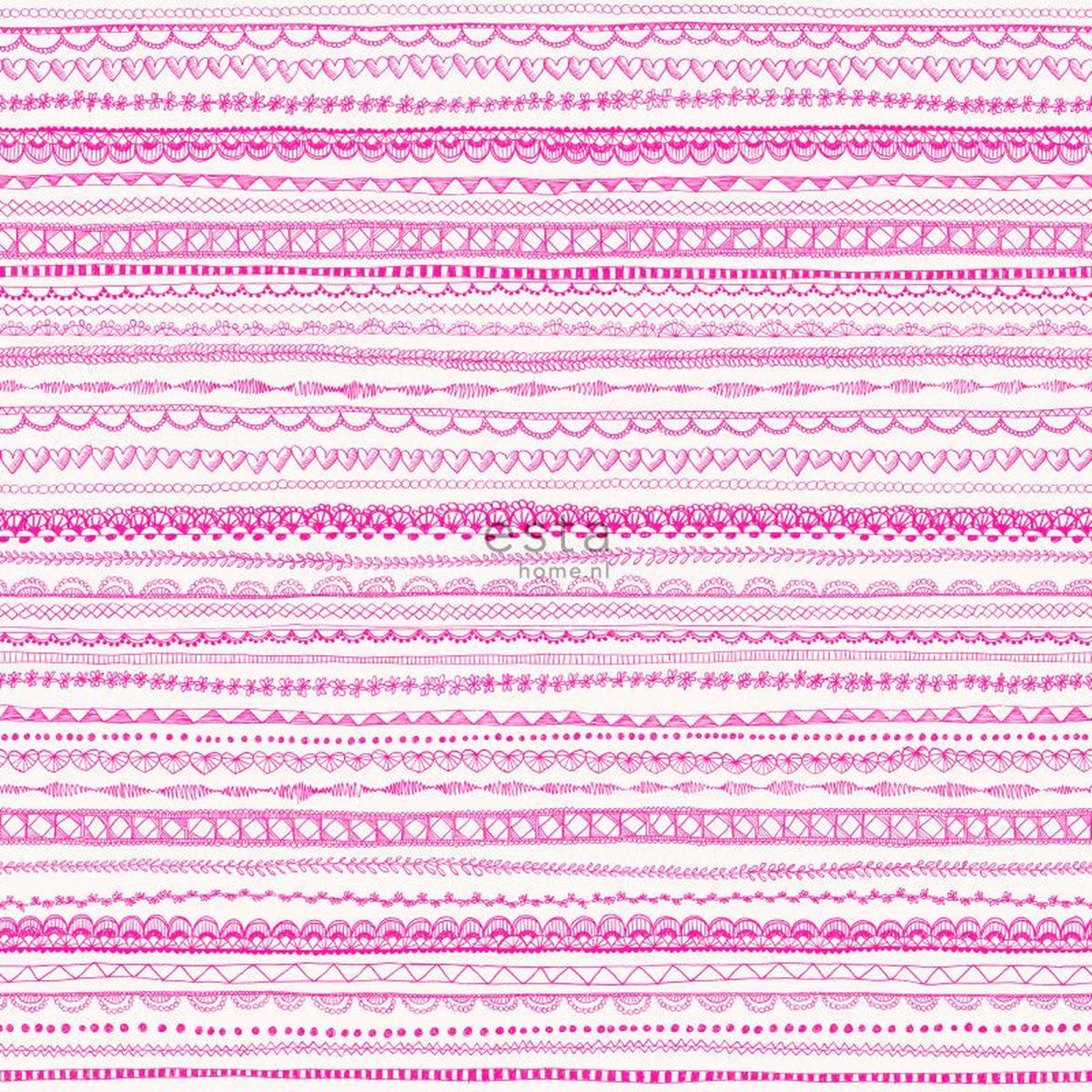TAPETE Spitzenborten 53 cm x 10.05 m - Pink, Papier (53/0.1cm) - ESTAhome