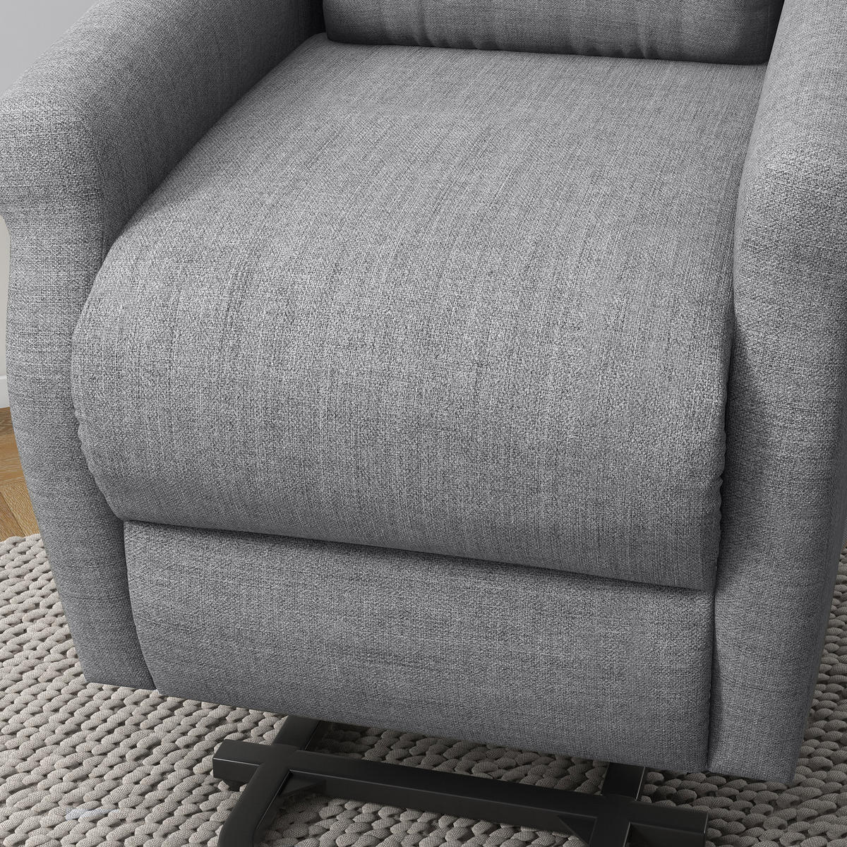 RELAXSESSEL DE-06410 Mit Aufstehilfe, motorisierte Neigung (135°), bis 200 kg Grau - Grau, Holzwerkstoff/Textil (94/111/74cm) - ComfortXL