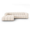 ECKSOFA modular links Lupine aus Chenille-Stoff leichtes beige 4 Sitzplätze - Creme, Textil (177/290cm) - Micadoni