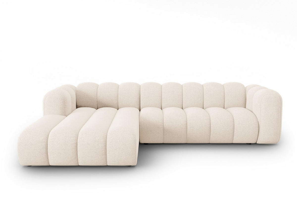 ECKSOFA modular links Lupine aus Chenille-Stoff leichtes beige 4 Sitzplätze - Creme, Textil (177/290cm) - Micadoni