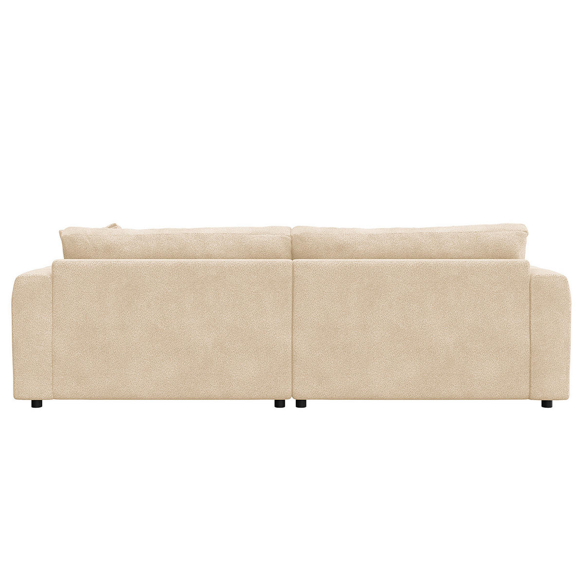 ECKSOFA mit Longchair - Beige/Schwarz, Kunststoff/Textil (238/183cm) - home24