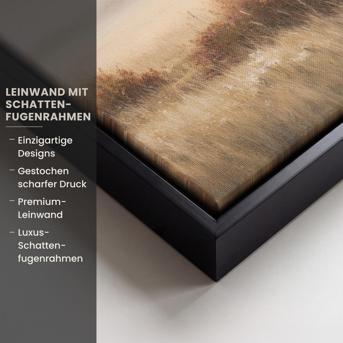LEINWAND Bilder mit Rahmen - Gras - Morgennebel - Kreuz - Christentum - 20x30 - Beige, Textil (20/30cm) - MuchoWow