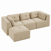 ECKSOFA modular Cord Beige 3er-Set - Beige, Kunststoff (177/297cm) - Meubliv