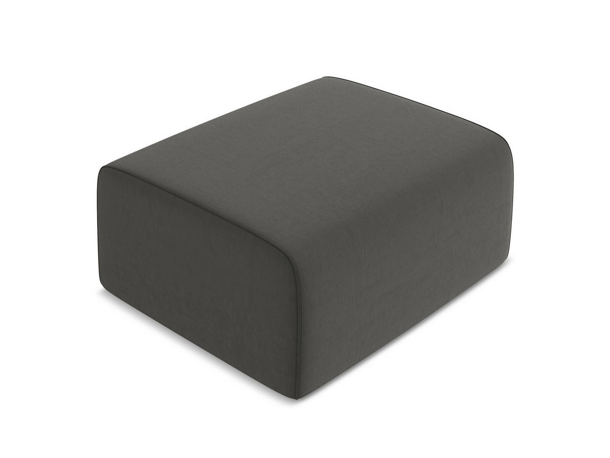 POUF Samt Stoff Grau - Dunkelgrau/Schwarz, Kunststoff/Textil (90/80/60cm) - Makamii