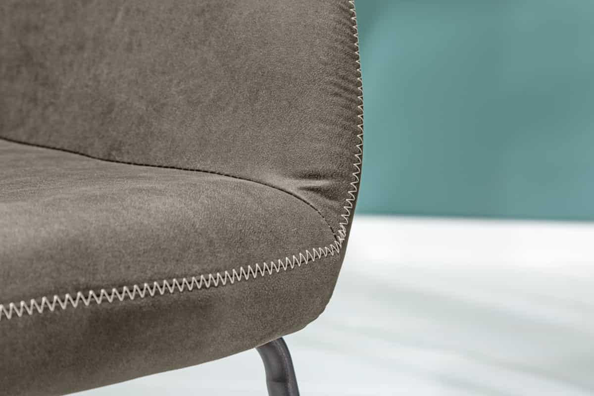 STUHL MUSTANG Microfaser Taupe 80 cm - Taupe/Schwarz, Textil/Metall (57/77/61cm) - riess-ambiente