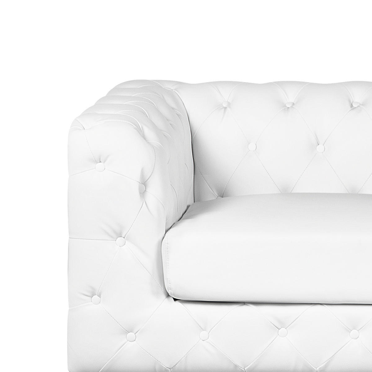 2-SITZER-SOFA Kunstleder Weiß Vissland - Weiß, Kunststoff/Textil (172/71/87cm) - Beliani