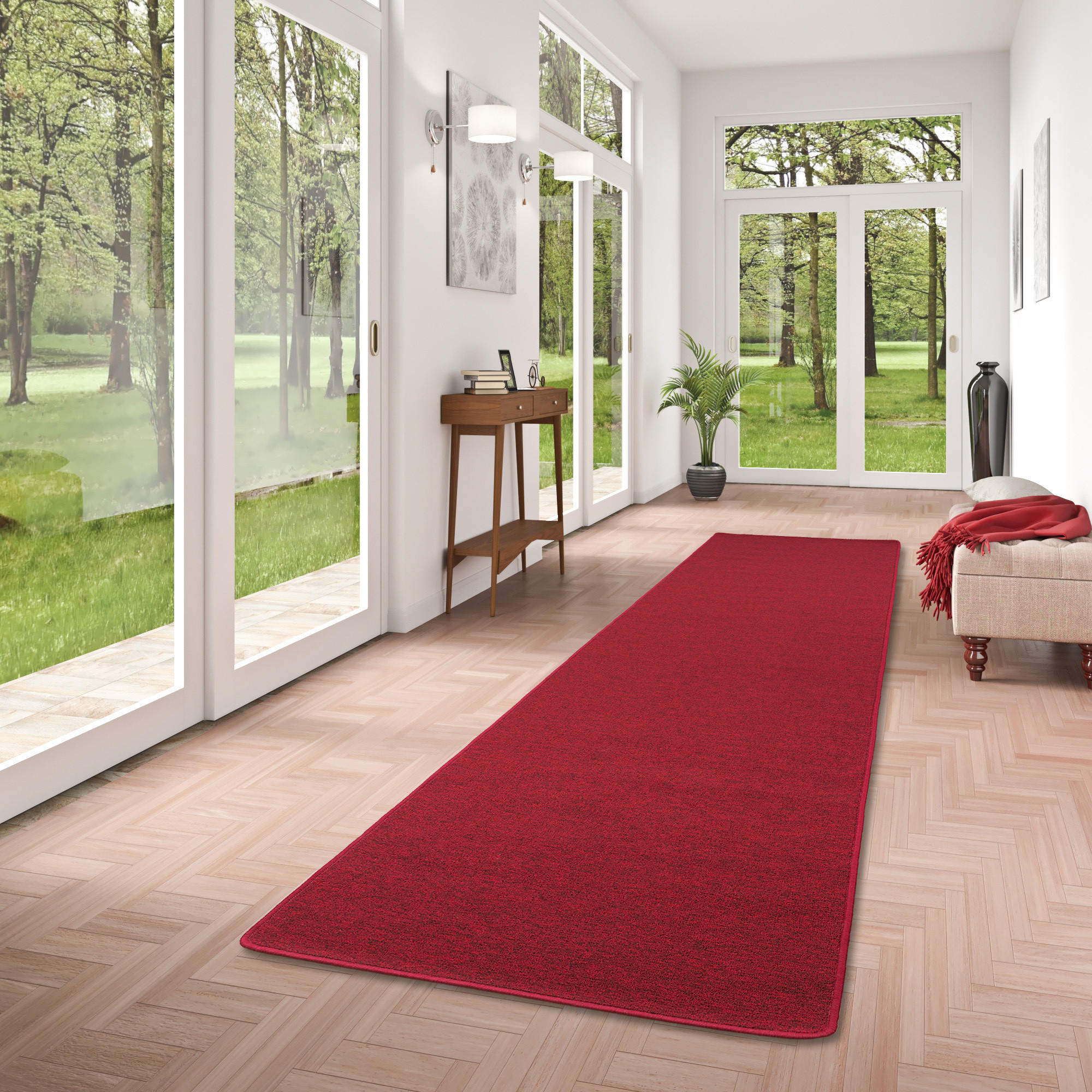 FEINSCHLINGEN VELOUR LÄUFER TEPPICH STRONG - Rot, Textil (80/320cm) - Snapstyle