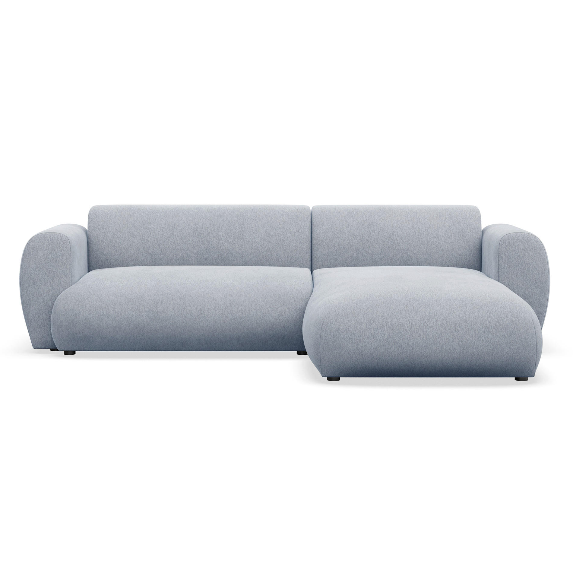 ECKSOFA Emia Hellblau rechts - Schwarz/Hellblau, Kunststoff/Textil (156/262cm) - Selsey