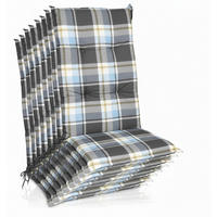 HOCHLEHNERAUFLAGE Sunny BK 120x50x6cm Blau Kariert (8tlg) - Blau, Textil (50/6/120cm) - Beautissu 