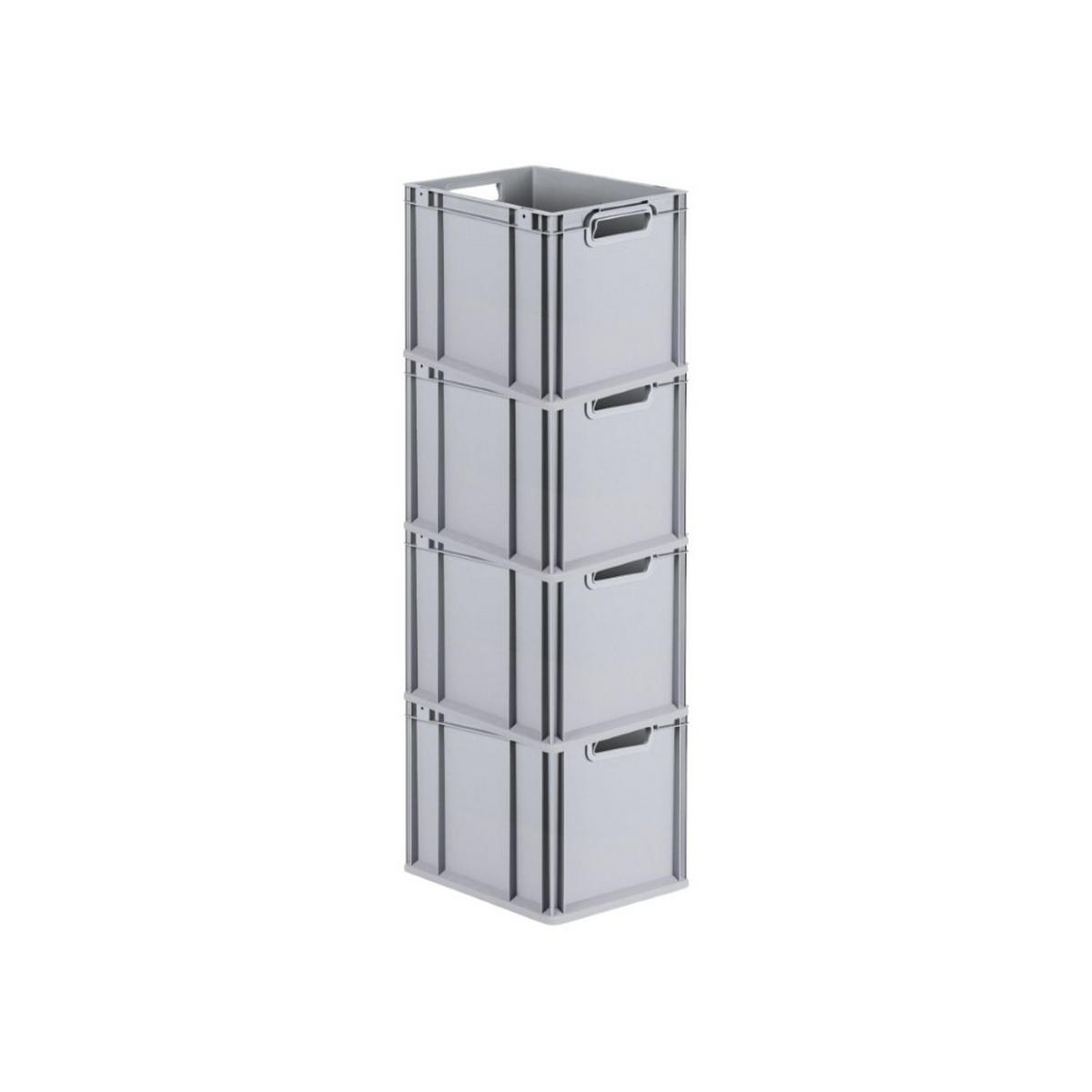 EUROBOX 4x Nextgen Economy Mit Scharnierdeckel Grau/Gelb Griffe Offen 30 Liter - Gelb, Kunststoff (30/32/40cm) - PROREGAL