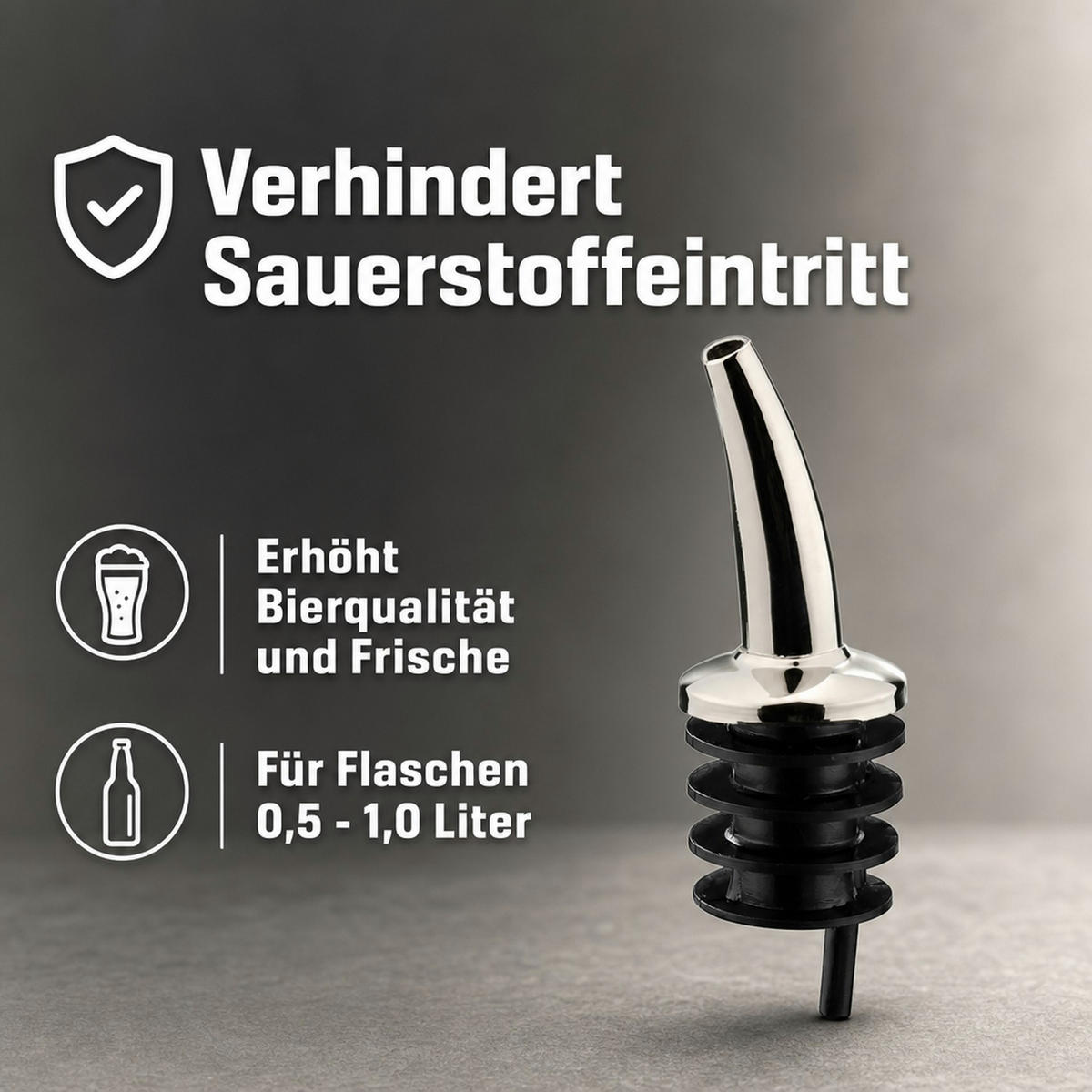 AUSGIESSER - Chromfarben, Metall (3/3/9cm) - ich-zapfe