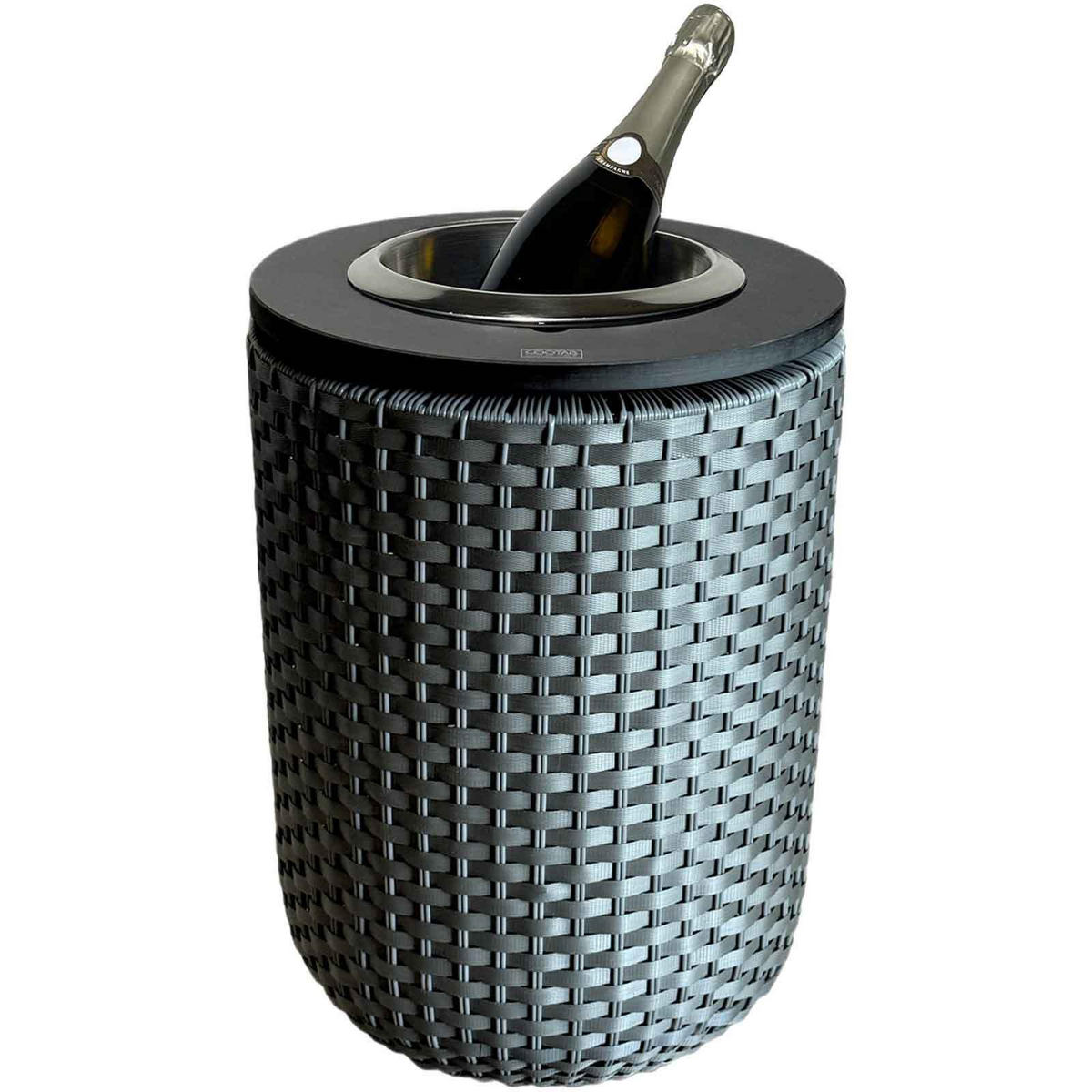 BEISTELLTISCH MIT EDELSTAHL-KÜHLER London Anthrazit/Schwarz 50 cm - Anthrazit/Schwarz, Kunststoff (34/50/34cm) - COOTAB Cooler Table