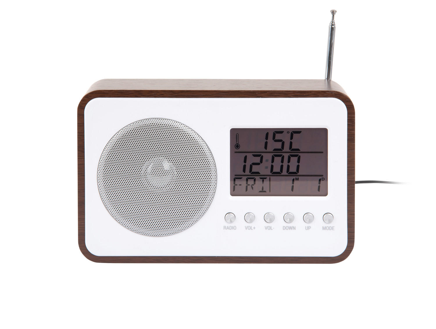 WECKER FM Radio 19/6/12 cm - Braun, Holz (6/12/19cm) - Karlsson