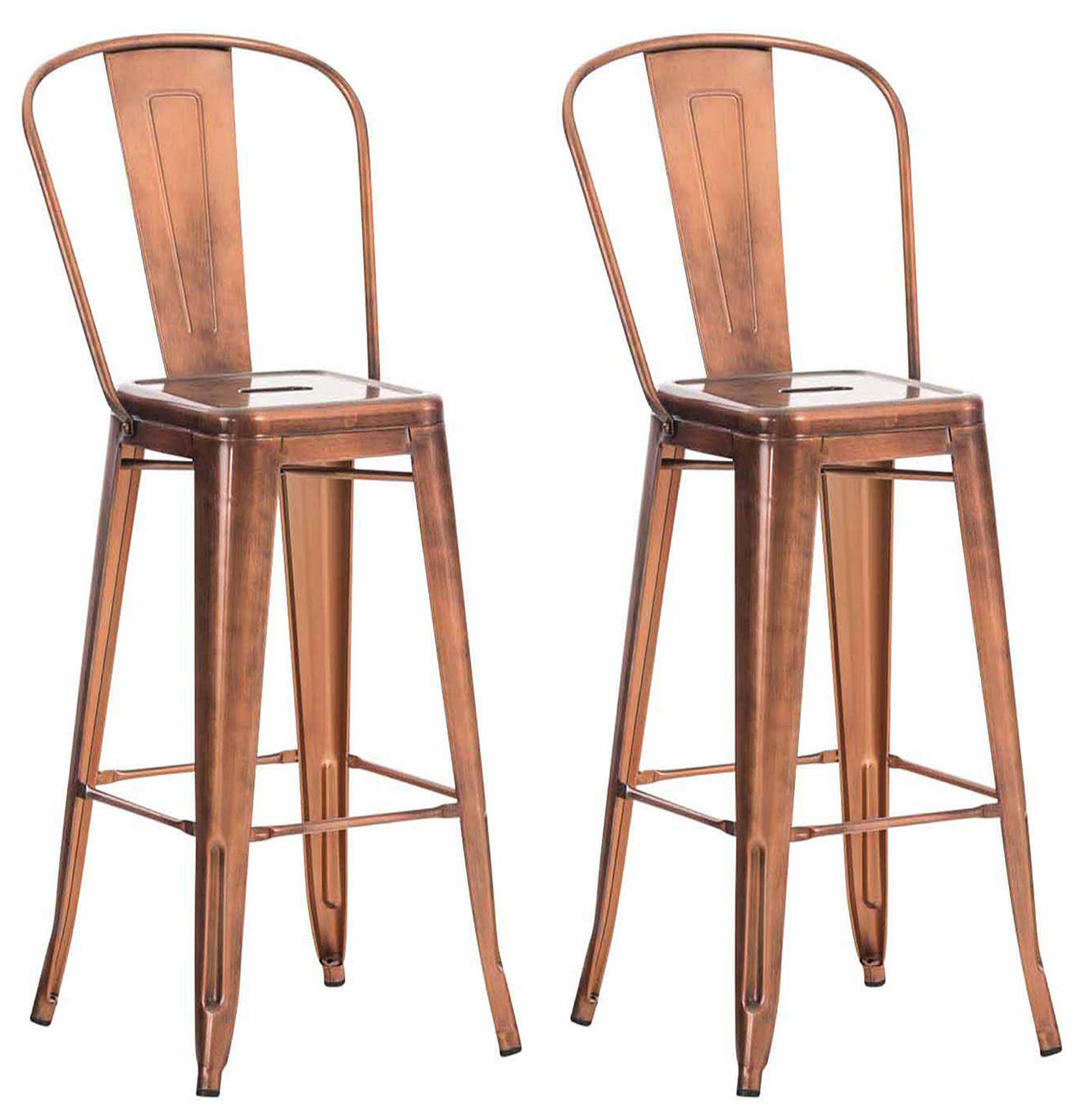 BARHOCKER Adnan, 2er Set, Kupfer - Braun, Metall (44/100/52cm) - TPFLiving