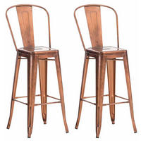 BARHOCKER Adnan, 2er Set, Kupfer - Braun, Metall (44/100/52cm) - TPFLiving