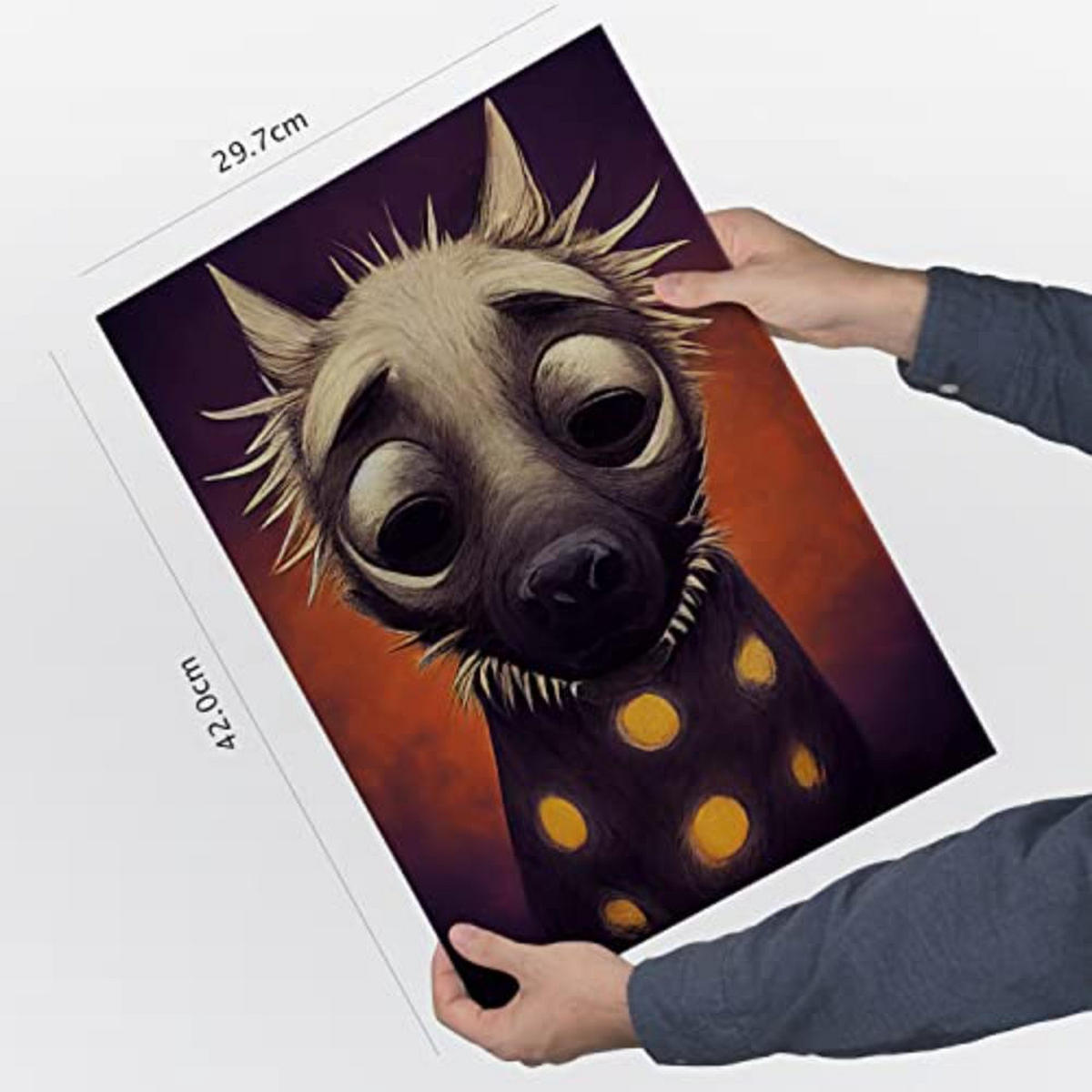 POSTER Set mit 4 Rot Tier im T Burton Goth Stil A3 Rahmenlos - Klar, Papier (29.7/3cm) - Nacnic