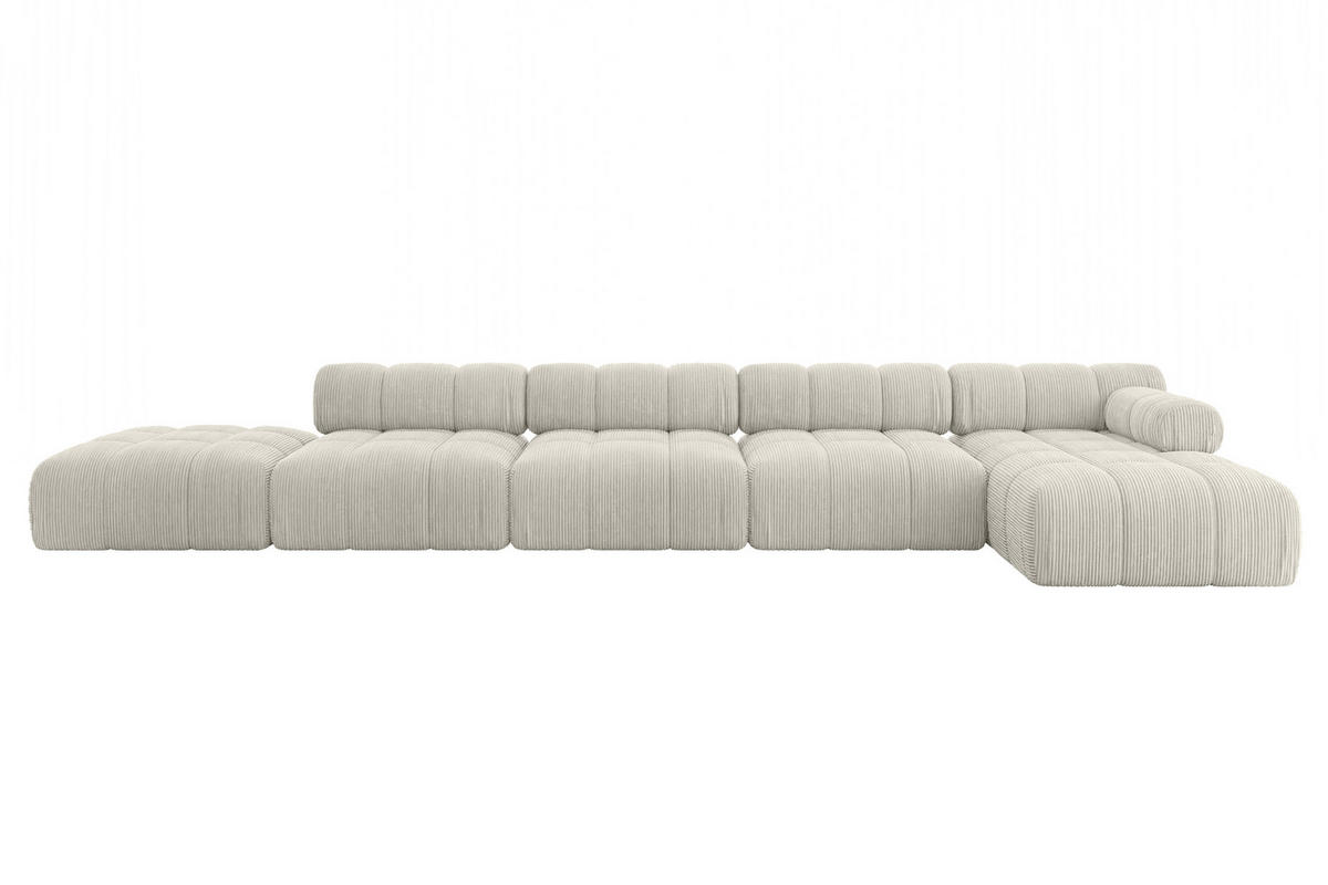 ECKSOFA modulares Sofa Lizur-L3 - 475x160x70 cm Hellgrau Cord - Hellgrau, Holzwerkstoff/Textil (475/160cm) - ALTDECOR