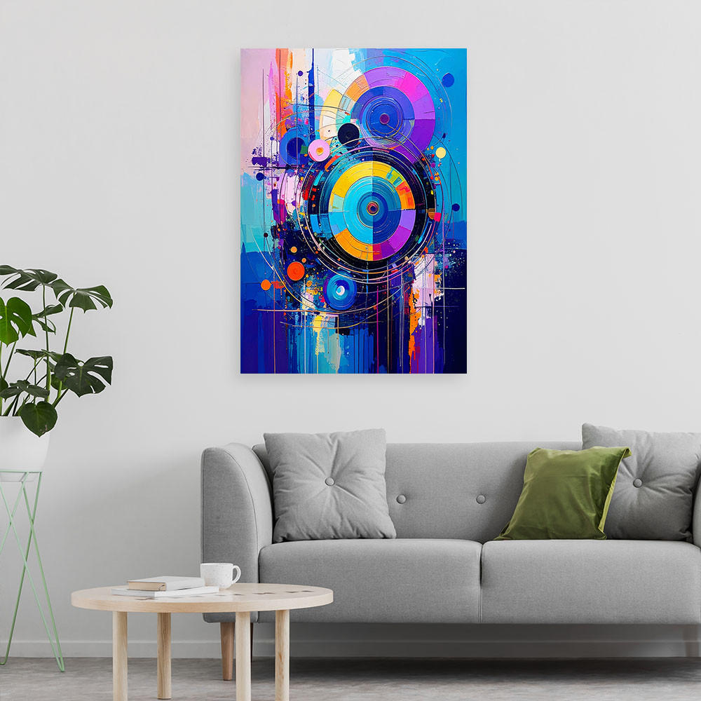 LEINWANDBILD Räder Abstrakt Farbe Imitation 80x120cm - Multicolor, Textil (80/120cm) - Feeby