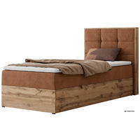 BOXBETT ALBERO 1 90/200 - Orange Stukture - Topper T25 - H4 - Rechts - Schwarz/Orange, Kunststoff/Textil (90/200cm) - MKS