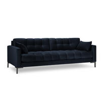 SOFA Mamaia aus Samt dunkelblau 4 Sitzplätze - Dunkelblau, Textil (92/75/217cm) - Micadoni