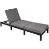 RATTAN-SONNENLIEGE Sofia,196 x 66 x 27 cm,schwarz - Schwarz, Kunststoff (66/27/196cm) - tectake