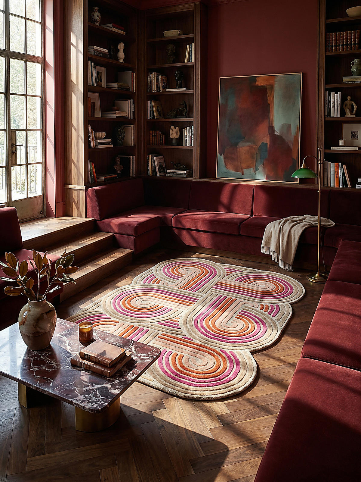 TEPPICH aus Wolle SOAR in Rosa, abstrakt, 140 x 200 cm - Rosa, Textil (140/200cm) - KADIMA DESIGN