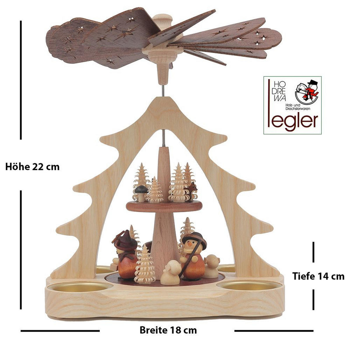 TISCH-PYRAMIDE Schäfer 15/19/24 cm - Multicolor, Holz (19/24/15cm)