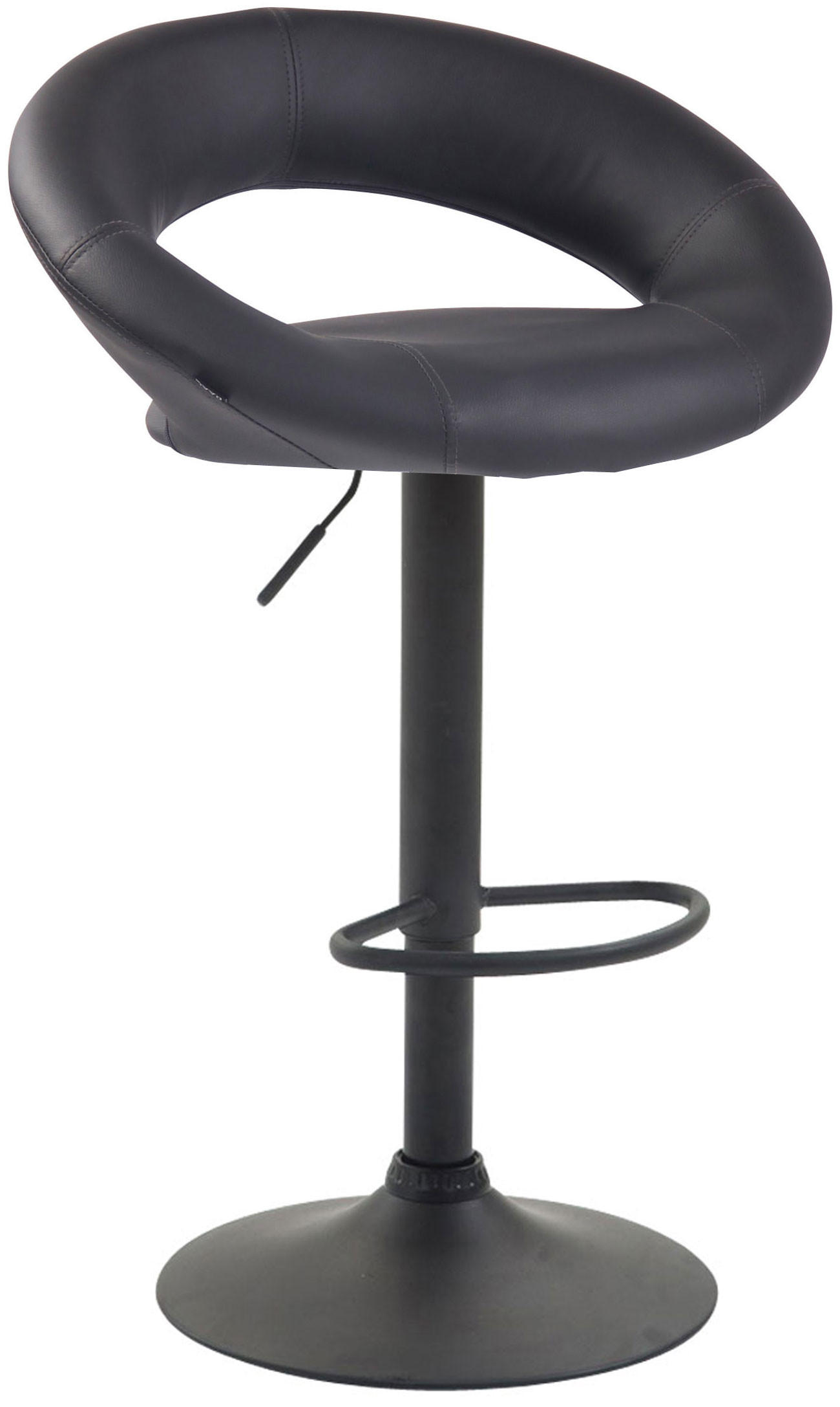 BARHOCKER Lederlook grau - Schwarz/Grau, Textil/Metall (53/80/47cm) - CLP