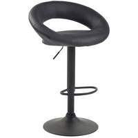 BARHOCKER Lederlook grau - Schwarz/Grau, Textil/Metall (53/80/47cm) - CLP
