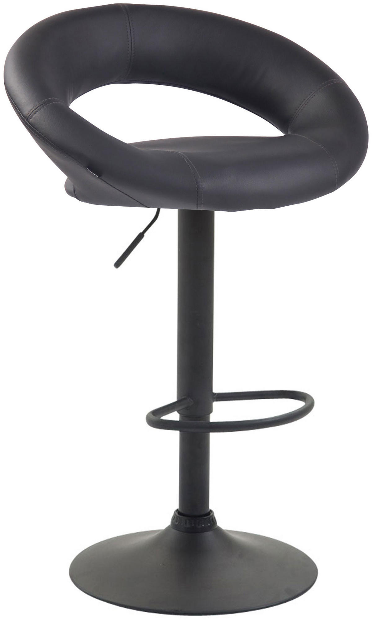 BARHOCKER Lederlook grau - Schwarz/Grau, Textil/Metall (53/80/47cm) - CLP
