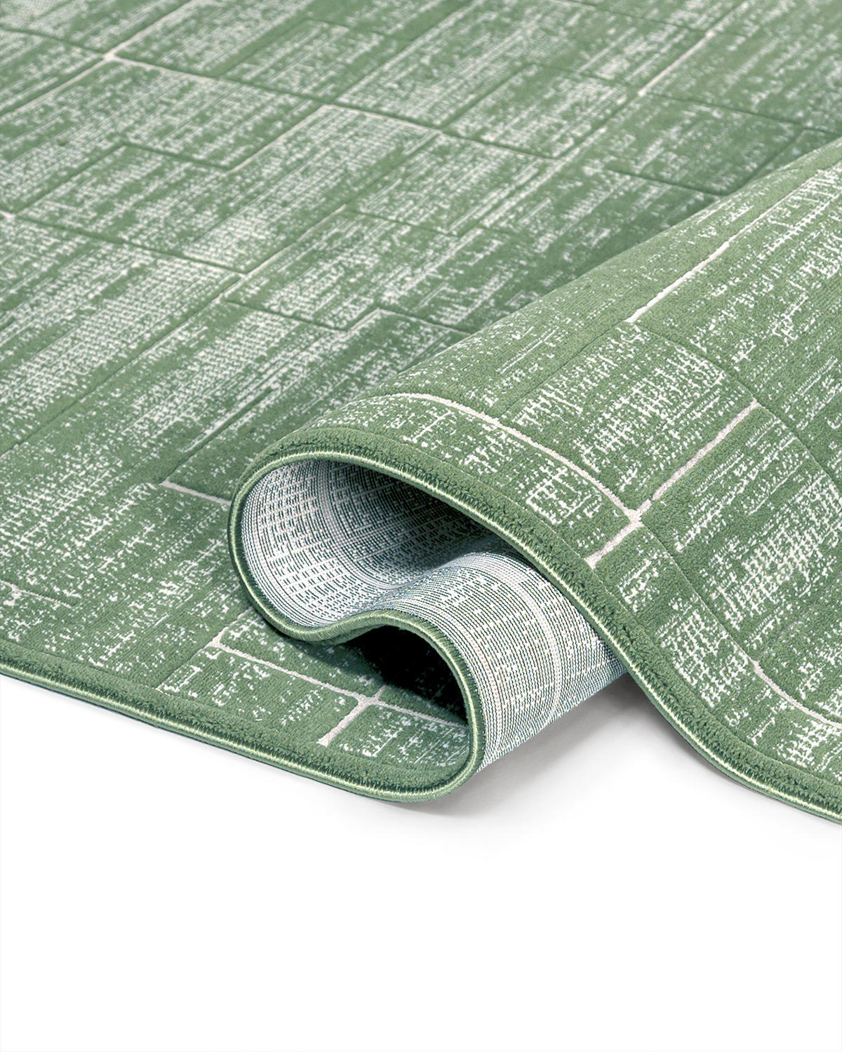 TEPPICH Alin Musgo Mazovia 120x170cm Creme Grün Abstrakt Kurzflor - Grün, Textil (120/170cm) - Mazovia
