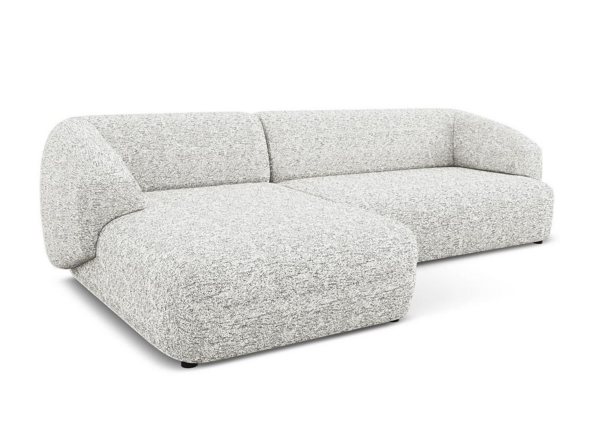 ECKSOFA links Strukturstoff Stoff Weiß - Beige/Schwarz, Kunststoff/Textil (156/280cm) - Makamii
