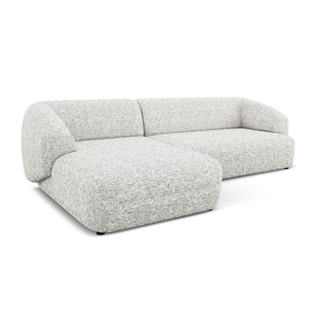 Thumbnail - Makamii Ecksofa, Weiß, Textil, 4-Sitzer, Füllung: Schaumstoff, L-Form, Ottomane links, 280x156 cm, Made in EU, Wohnzimme...