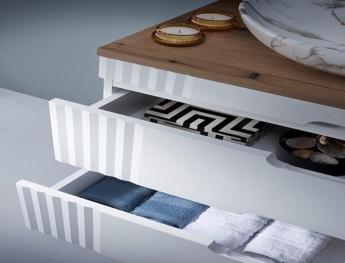 BADMÖBEL-SET 6Teile - Fiji White F BM28 in Weiß / Matt - Weiß, Holz (60/166/46cm)