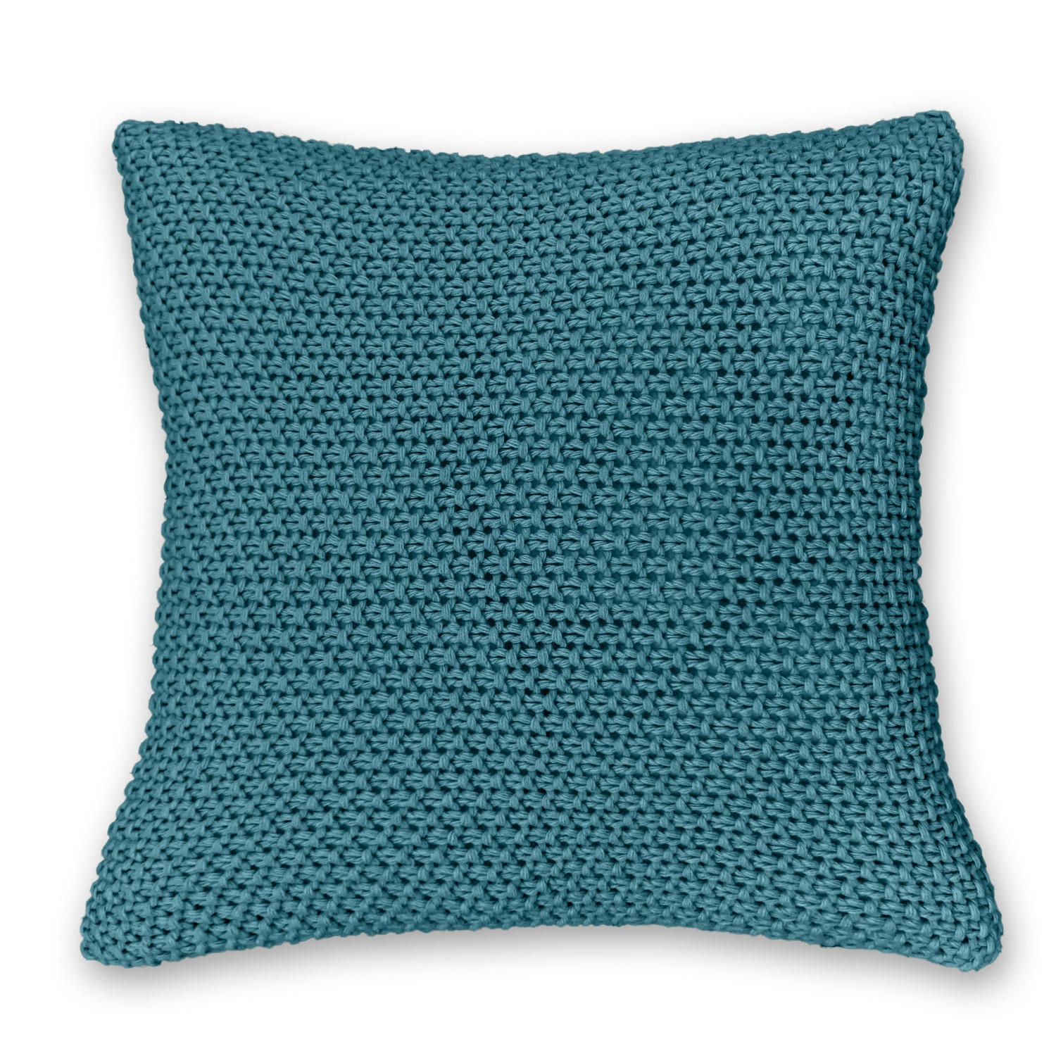KISSENHÜLLE Strick türkis 45/45 cm mit Reißverschluss - Türkis, Textil (45/45cm) - wometo