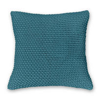 KISSENHÜLLE Strick türkis 45/45 cm mit Reißverschluss - Türkis, Textil (45/45cm) - wometo