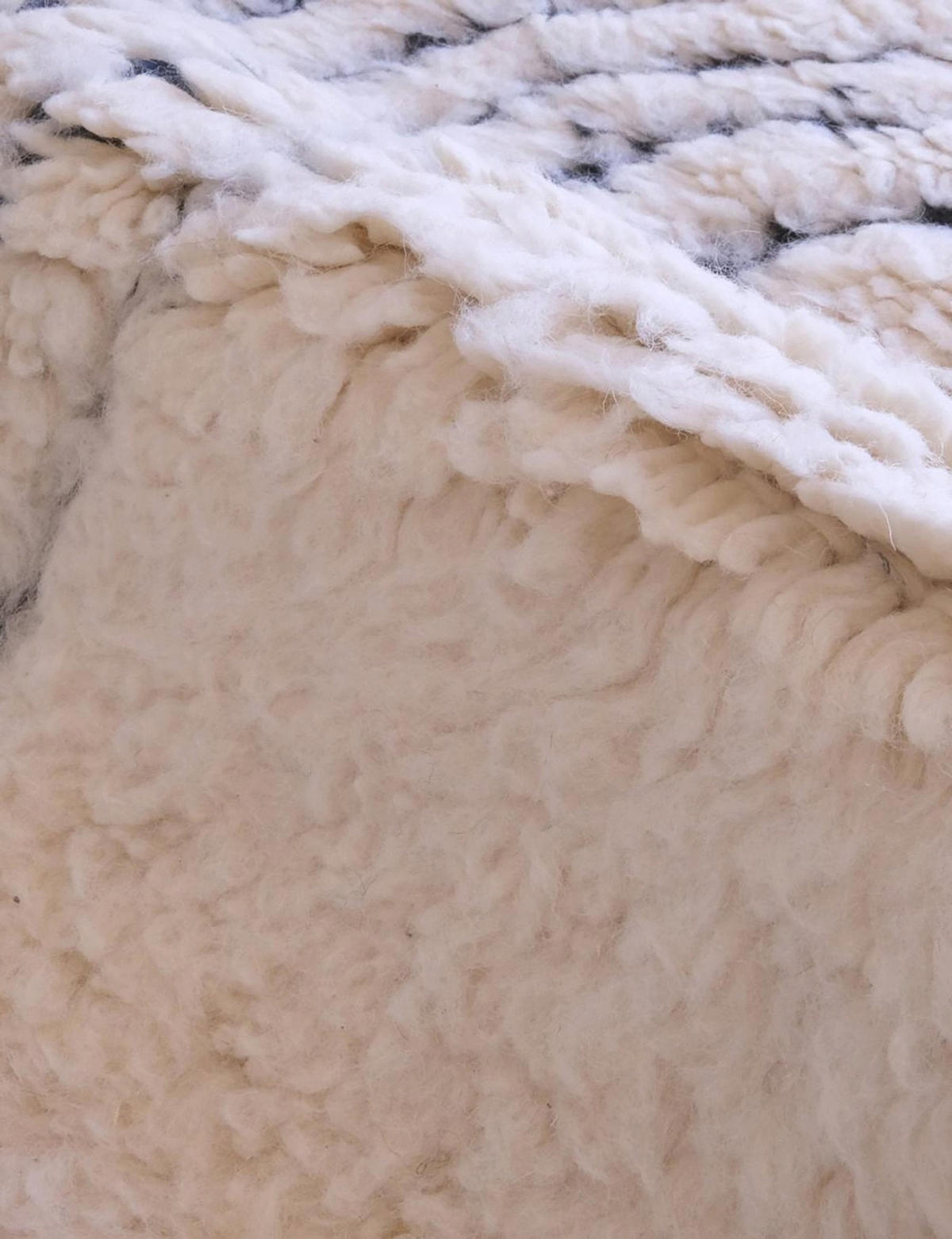 BERBERTEPPICH marokkanisch strukturiert aus Wolle 134x 290 cm - Weiß, Naturmaterialien (134/290cm) - AFK Living