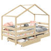HAUSBETT ENA 90X200 CM - Naturfarben, Holz (96/148/206cm) - IDIMEX