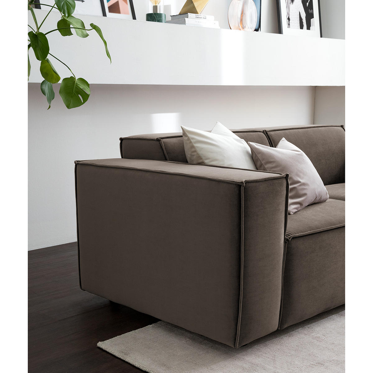 2-SITZER SOFA - Taupe, Textil (189/70/96cm) - home24