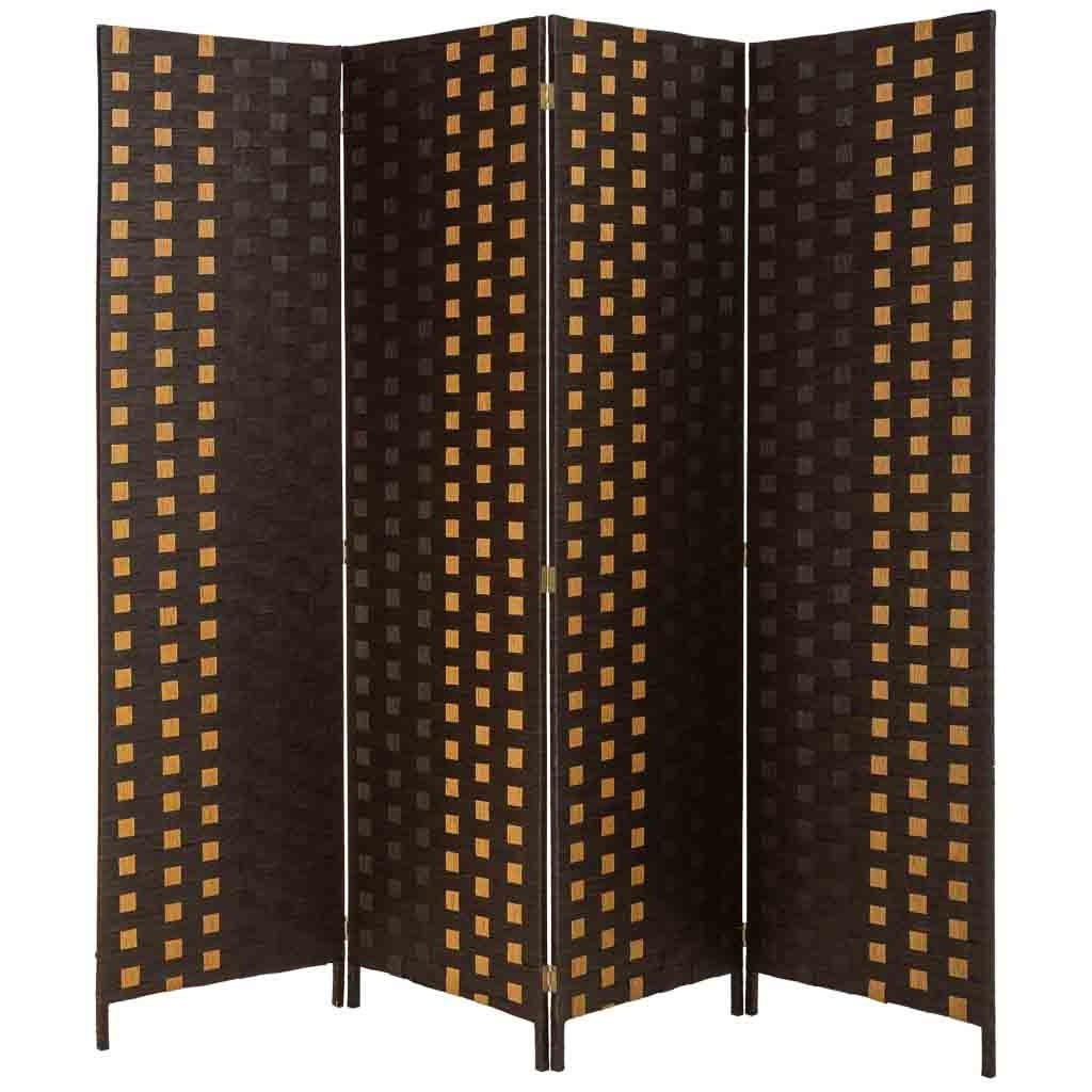 PARAVENT aus geflochtenem Papier mit 4 PANEELE, 3x180cm - Dunkelbraun, Papier (200/180/3cm) - Wanderlust